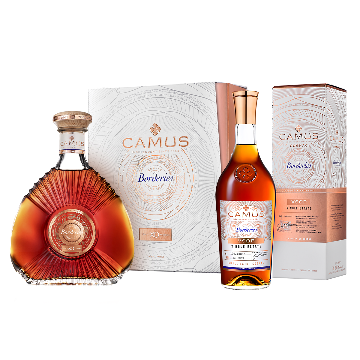 DUO PACK COGNACS CAMUS BORDERIES SINGLE ESTATE (ENSEMBLE VSOP + XO) - CAMUS COGNAC