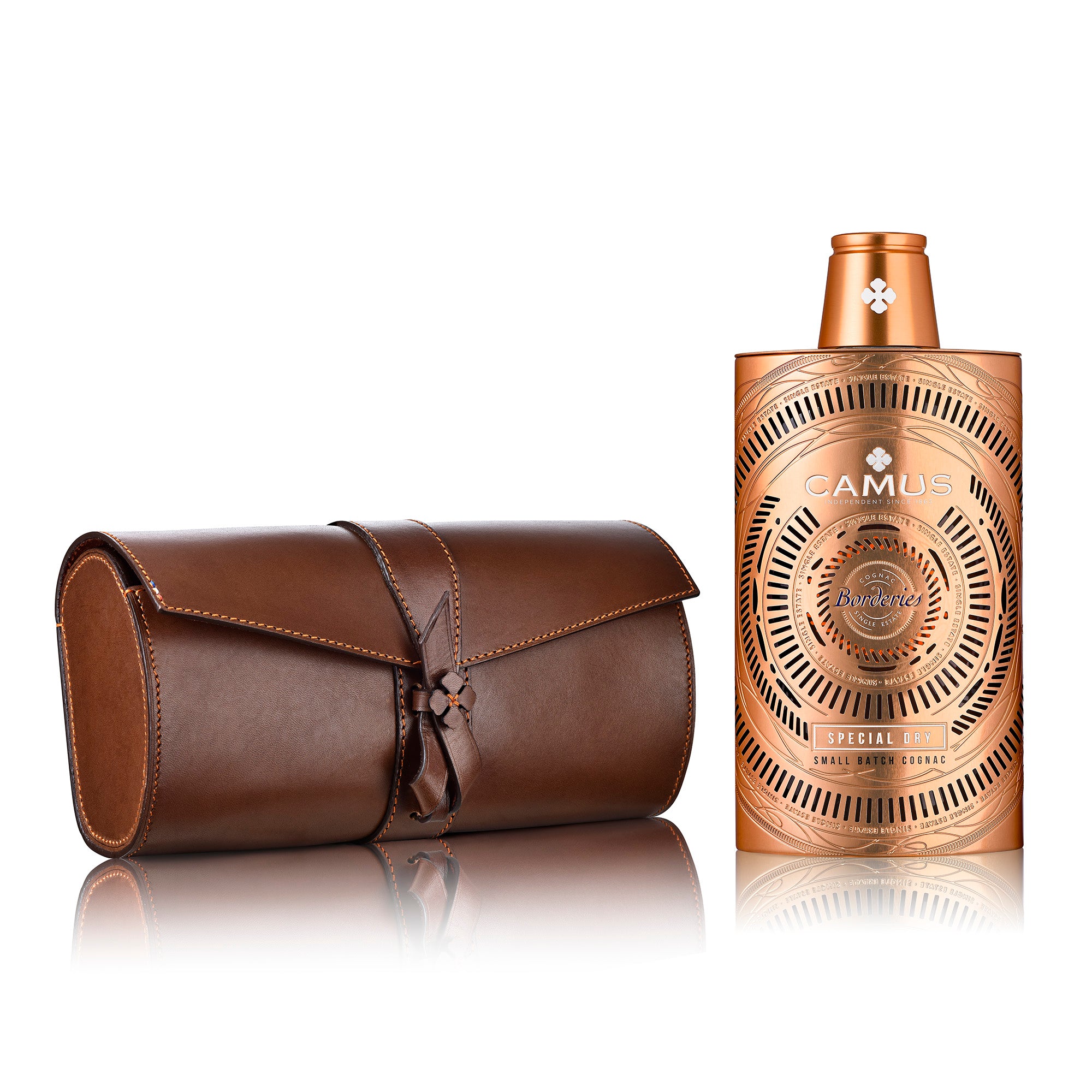 CAMUS COGNAC FOURREAU EN CUIR SPECIAL DRY BORDERIES - CAMUS COGNAC