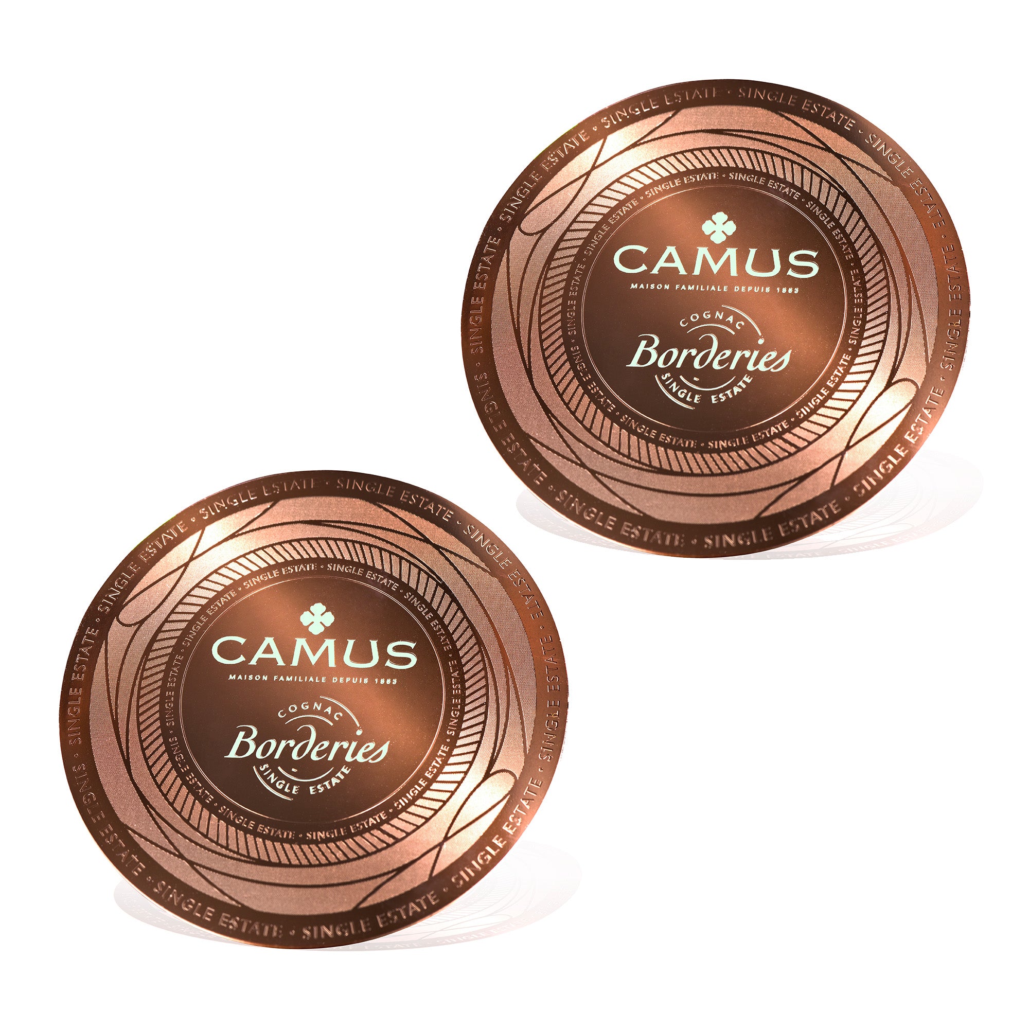 CAMUS COGNAC SOUS-VERRES CUIVRÉS (X2) - CAMUS COGNAC