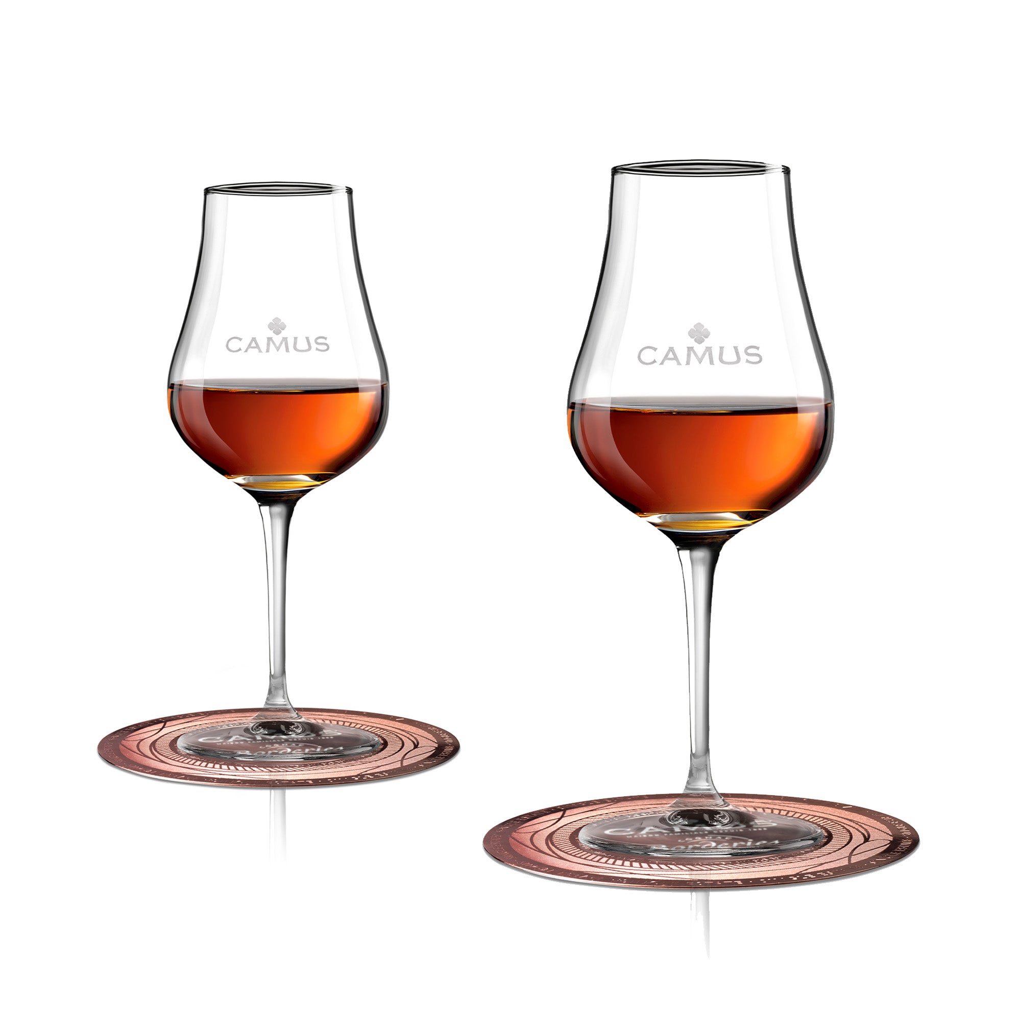 CAMUS COGNAC SOUS-VERRES CUIVRÉS (X2) - CAMUS COGNAC