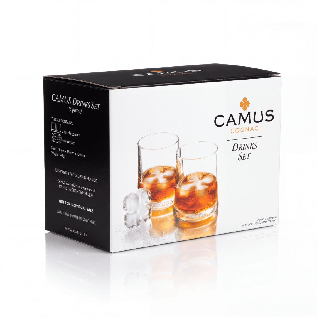 Coffret cognac Camus 2 verres et moule à glaçons - CAMUS COGNAC